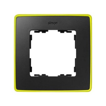 8201610-262 Рамка декоративная, 1 пост, Select, Simon 82 Detail Neon, графит-жёлтый