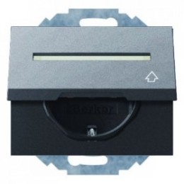 47487106 Штепсельная розетка SCHUKO с откидной крышкой и полем для надписи цвет: антрацит, матовый K.1 Berker