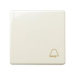 27150-62 Выключатель одноклавишный кнопочный с пиктограммой "звонок", 10А 250В, широкий модуль, Simon 27, слоновая