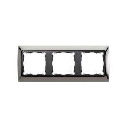 82834-67 Рамка декоративная, 3 поста, Simon 82, вороненая сталь-графит