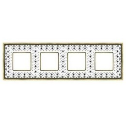 FD01474NEOB Рамка Belle Epoque Porcelain Black lys / bright gold 4-постовая гор/верт. Fede