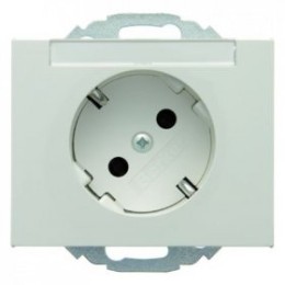 47287109 Штепсельная розетка SCHUKO 45° с полем для надписей цвет: полярная белизна, с блеском K.1 Berker