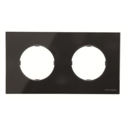8672 CN Рамка Skymoon Черное стекло 2-постовая ABB