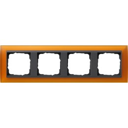 021414 Рамка Event Янтарный / Черный 4-постовая Gira