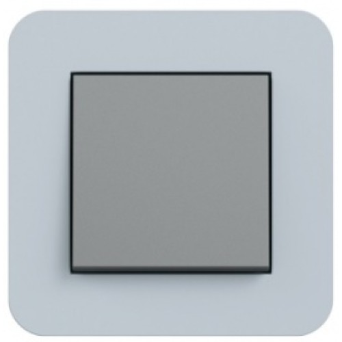 0211424	 Рамка с антрацитовой подложкой E3 Серо-голубой / Антрацит 1-постовая Gira