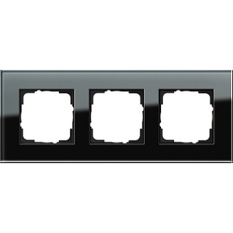 021305 Рамка Esprit Черное стекло 3-постовая Gira