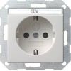 046203 Розетка с защитой от детей и полем для надписи белый глянец Белый Gira