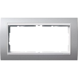 1002326 Рамка без перегородки Event Алюминий / Белый 2-постовая Gira