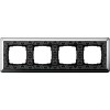 0214682 Рамка Classix Art Хром / Черный 4-постовая Gira