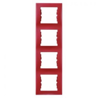 SDN5802041 Рамка Sedna Красный 4-постовая вертикальная Schneider Electric