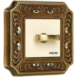 FD01351PBCL Рамка Siena Светлая бронза / Кристалл 1-постовая Fede