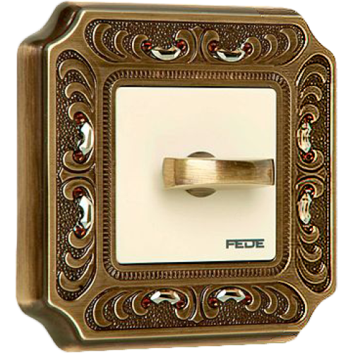 FD01351PBCL Рамка Siena Светлая бронза / Кристалл 1-постовая Fede