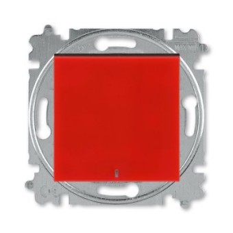 Выключатель одноклавишный с подсветкой ABB Levit красный / дымчатый чёрный 3559H-A01446 65W 2CHH590146A6065