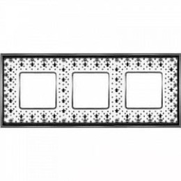 FD01343NECB Рамка Vintage Porcelain Black LYS / Хром 3-постовая Fede