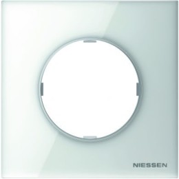 8671 CB Рамка Skymoon Белое стекло 1-постовая ABB