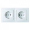 47208989 Штепсельная розетка SCHUKO, 2-местная с рамкой цвет: полярная белизна, с блеском S.1 Berker