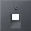 EP569-1BFPLUAAN EcoProfi Накладка для телефонной/компьютерной розетки ECO profi, цвет - антрацит, одинарная Jung