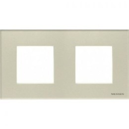 N2272 CP Рамка Zenit Жемчужное стекло 2-постовая ABB