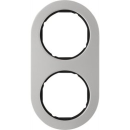 10122004 Рамка R.Classic Черный, нержавеющая сталь 2-постовая Berker