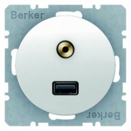 3315392089 BMO USB/3.5mm AUDIO, R.1, цвет: полярная белезна Berker