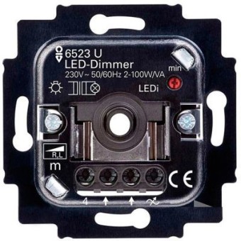 6512-0-0307 (6523 U-500), Механизм светорегулятора LED, поворотный, 2-100 Вт/ВА, ABB
