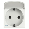 HD4141PW Axolute Розетка 2К+З с крышкой, 10/16 А 250 В с боковыми заземляющими контактами Schuko, с экранированными контактами, клеммы с автоматическим зажимом Bticino