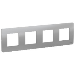 NU200830 Рамка Unica Studio Алюминий 4-постовая Schneider Electric