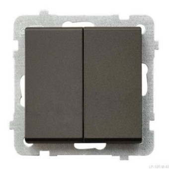 Ospel Sonata Шоколадный металлик Переключатель 2-клавишный (сх.6+6), без рамки LP-10R/m/40