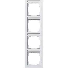111429 Рамка E2 Белый матовый 4-постовая вертикальная Gira