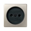 82040-34 Накладка на розетку двухполюсную 2Р без заземления, с защитными шторками, S82, S82N, шампань-графит Simon