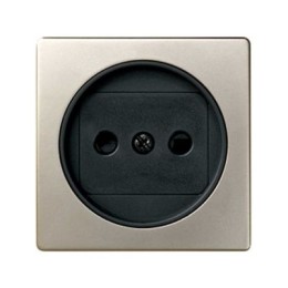 82040-34 Накладка на розетку двухполюсную 2Р без заземления, с защитными шторками, S82, S82N, шампань-графит Simon