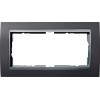 100281 Рамка без перегородки Event Черный / Алюминий 2-постовая Gira
