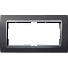 100281 Рамка без перегородки Event Черный / Алюминий 2-постовая Gira