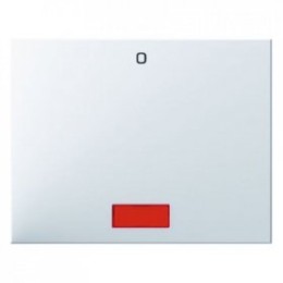 14177109 Клавиша с красной линзой и надписью "0" цвет: полярная белизна, с блеском K.1 Berker