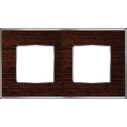 FD01312WCB Рамка Vintage Wood Wenge / Bright chrome 2-постовая Fede