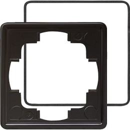 025147 Рамка с уплотнительной вставкой S-color Черный 1-постовая Gira