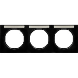 10132235 Рамка с полем для надписей R.3 Черный с блеском 3-постовая Berker