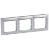 770353 Рамка Valena Алюминий / Серебряный штрих 3-постовая Legrand