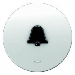 16512089 Клавиша с прозрачной линзой и выступающим символом "Звонок", полярная белизна, с блеском R.1/R.3 Berker