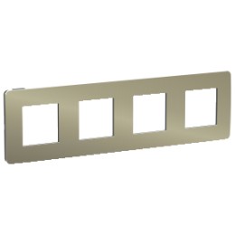 NU280852 Рамка Unica Studio Metal Бронза / Антрацит 4-постовая Schneider Electric