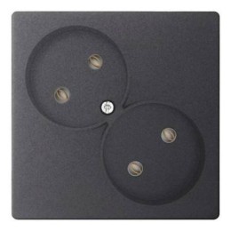 2450457-038 Розекта 2х2К без защ штор, графит Simon 24