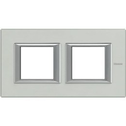 HA4802M2HXC Рамка Axolute Квадрат Алюминий 2+2 модуля Bticino