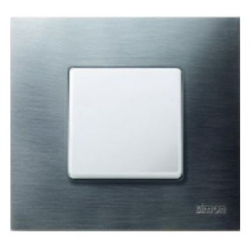 2700617-042 Накладка декоративная на рамку базовую, 1 пост, Simon 27 Play, Metal, нержавеющая сталь