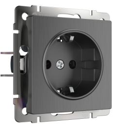 WL04-SKG-01-IP20 Розетка с заземлением (графит рифленый) Antik Werkel a046602