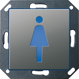 279320 Светодиодный указатель с пиктограммой "женский туалет" Сталь Gira E22