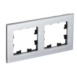 ATN312102 Рамка двойная Schneider Electric Atlasdesign Nature, серебро металл