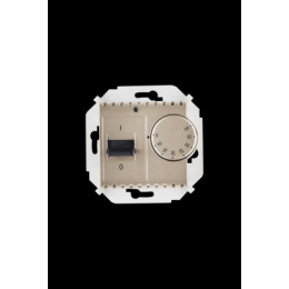 1591775-034 Регулятор для тёплого пола, с зондом, 16А, 230В, 3600Вт, 5-40град, IP20, шампань Simon 15