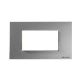 N2474 PL Рамка итальянского стандарта Zenit Серебро 4 модуля ABB