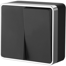 WL15-03-01 Выключатель двухклавишный Gallant (черный/хром) Gallant Werkel a041700