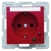 41088962 Штепсельная розетка SCHUKO с защитой от перенапряжения цвет: красный, с блеском S.1/B.3/B.7 Glas Berker